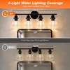 image:imageLEDVANCE Sylvania Bathroom Light Fixture with 1 Clear Glass Shade Iron with Black Finish E26 Medium Base Vanity Lights for Bathrooms Foyers Entryways  2 Pack 679704 light