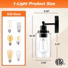 image:imageLEDVANCE Sylvania Bathroom Light Fixture with 1 Clear Glass Shade Iron with Black Finish E26 Medium Base Vanity Lights for Bathrooms Foyers Entryways  2 Pack 679701 light